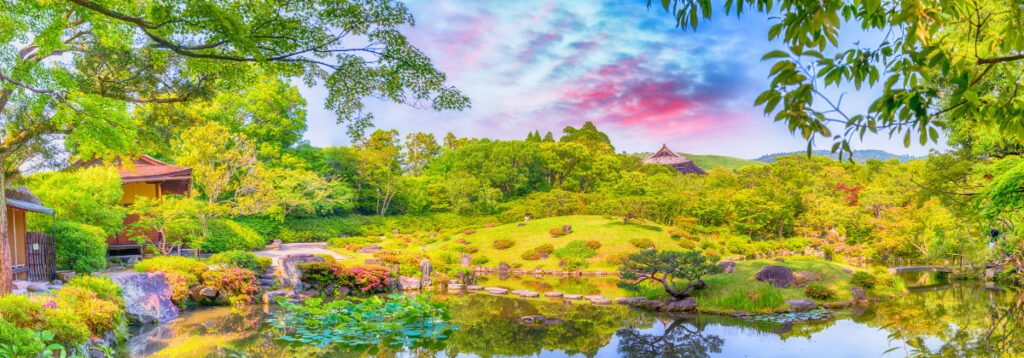 奈良の景色が空想的な雰囲気。