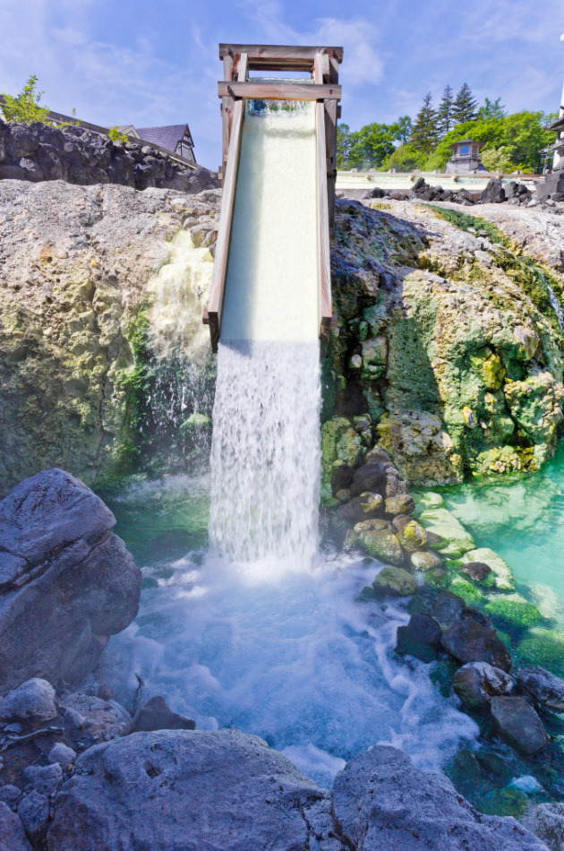 草津温泉の湯畑の画像