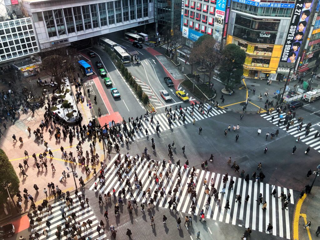 渋谷スクランブル交差点の画像